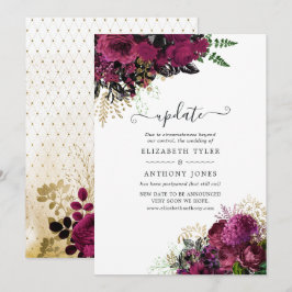 Invitación Borgoña vintage - Marsala y actualización de Boda 