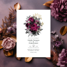 Borgoña vintage - Marsala y Boda floral de oro