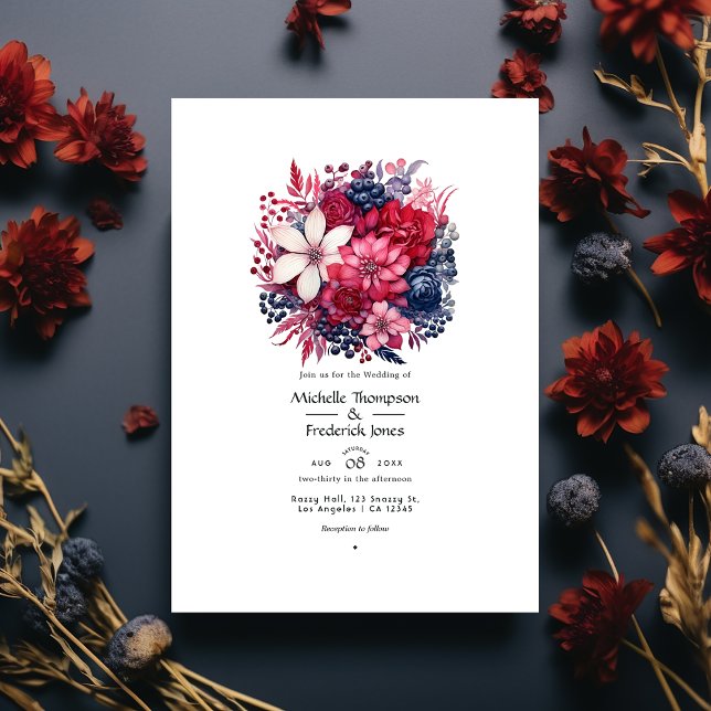 Invitación Borgoña y Boda floral de la Marina (Subido por el creador)