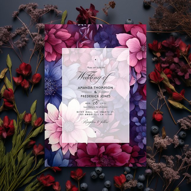 Invitación Borgoña y Boda floral de la Marina (Subido por el creador)