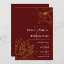 Borgoña y Boda floral de oro