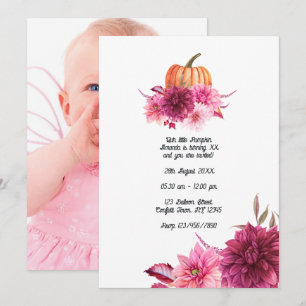Invitación Borgoña y cumpleaños de la calabaza del otoño de R