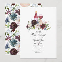 Borgoña y ducha de novia con tema de vino de Rubor