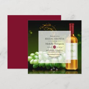 Invitación Borgoña y ducha de novias con degustación de vino