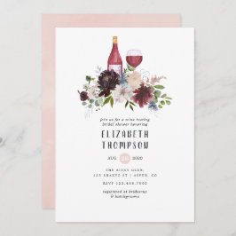 Invitación Borgoña y ducha de novias en la degustación de vin