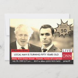 Invitación Boris Johnson 50.º cumpleaños: Funny TV News