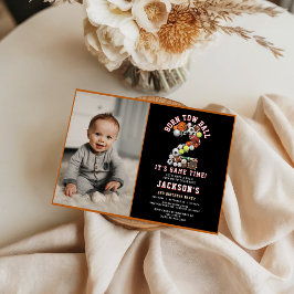 Invitación Born 2 Ball Sport Themed Boy 2nd Birthday Party