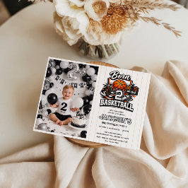 Invitación Born 2 Basketball Sports Themed Boy 2nd Birthday 