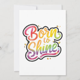 Invitación Born to Shine Pride | LGBTQ Rainbow Quote Art 