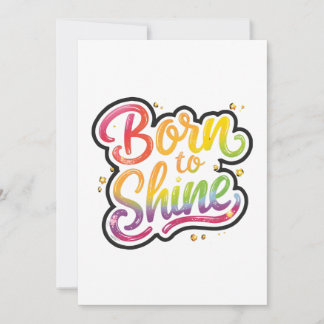Invitación Born to Shine Pride | LGBTQ Rainbow Quote Art 