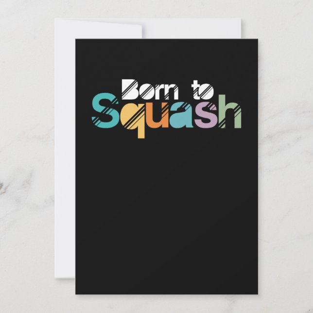 Invitación Born To Squash Sports Squash Players Gift (Anverso)