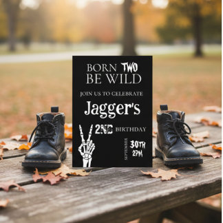 Invitación born TWO be wild. 2nd birthday invite