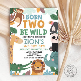 Invitación Born TWO Be Wild Birthday