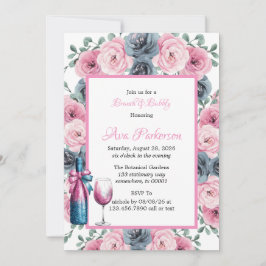 Invitación Bósforo rosa y azul para el brunch y el bullicio