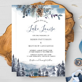 Invitación Bosque acuarela, destino de montaña, Boda