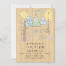Invitación Bosque acuático Mountain Adventure Baby Shower