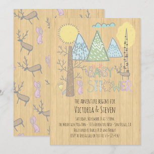 Invitación Bosque acuático Mountain Adventure Baby Shower