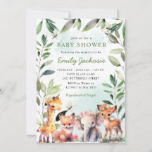 Bosque Baby Shower de Boho Greenery Woodland Anima