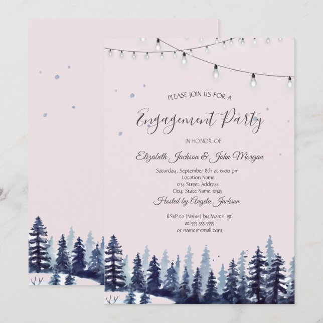 Invitación Bosque, Bosque, Compromiso de pinos (Anverso / Reverso)