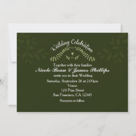 Invitación Bosque Botánico Verde Boda Rústica Cualquier Event