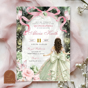 Invitación Bosque Caprichoso Rosa Tinte de Flor de Sauce Coqu