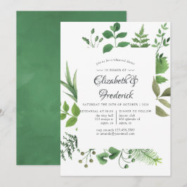 Invitación Bosque Comida de Ensayo de Bosque Verdes