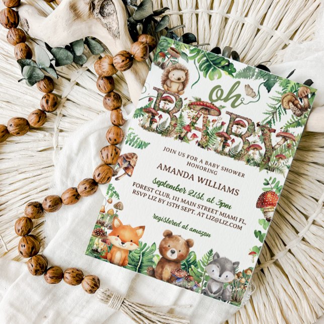 Invitación Bosque Cute Animales Verdor Oh Ducha bebé (Subido por el creador)