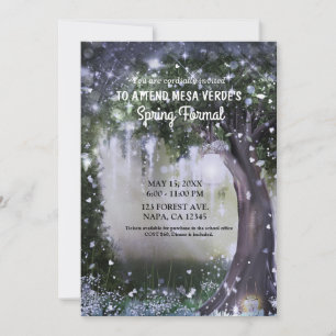 Invitación Bosque de amor lavanda encantado de fantasía baile