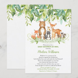 Invitación Bosque de Animales de Woodland Virtual Baby Shower