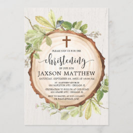 Invitación Bosque de arbolado de cristales rústicos y vegetac