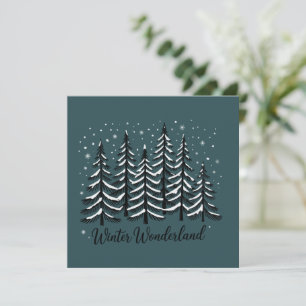 Invitación Bosque de árboles de hoja perenne de vacaciones de