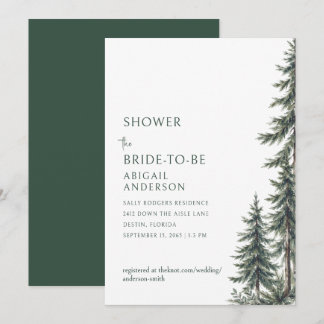 Invitación Bosque de árboles de hoja perenne invernal Bridal