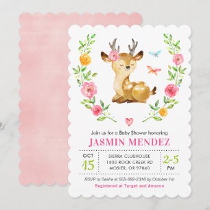 Invitación Bosque de bosque colorido para ducha de bebé Cierv