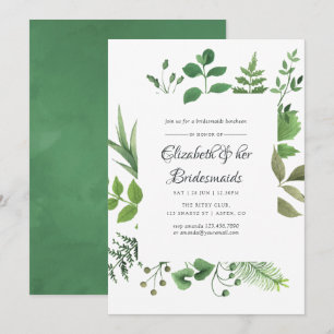 Invitación Bosque de bosque de Woodland Greenery Bridesmaids
