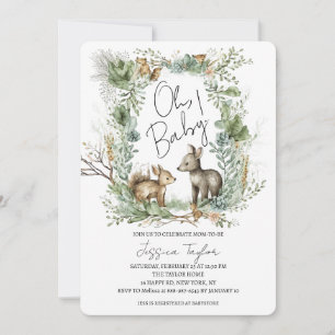 Invitación Bosque de bosques de bosque de bosques Unisex Baby