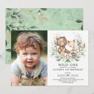 Invitación Bosque de bosques y vegetación silvestre un cumple