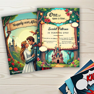 Invitación Bosque de cuento de hadas para cumpleaños 1
