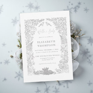 Invitación Bosque de cuentos de invierno Bienvenida Fiesta de