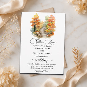 Invitación Bosque de enamorados en la boda de otoño