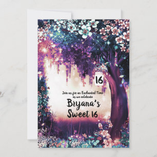 Invitación Bosque de Ensueño de Madera Encantado Cumpleaños D