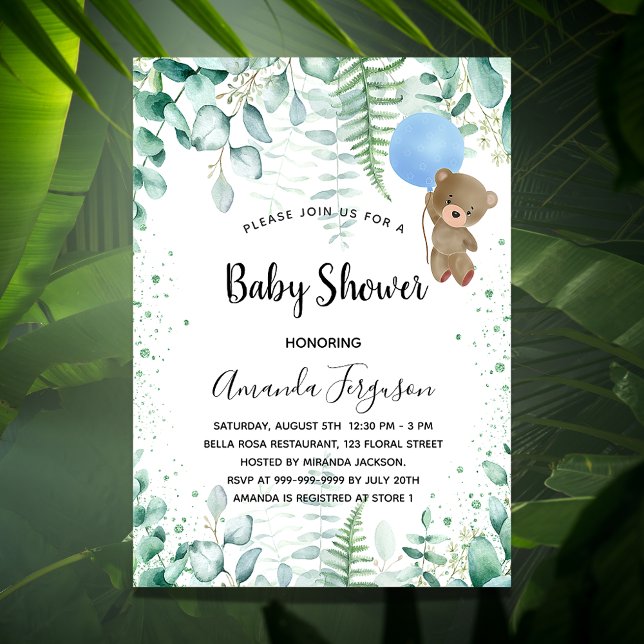 Invitación Bosque de eucaliptos de chile de Baby Shower (Subido por el creador)