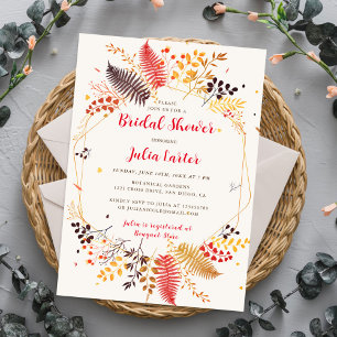 Invitación Bosque de flores silvestres helecho hongo Despedid