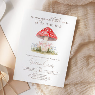 Invitación Bosque de hongos caprichoso Baby Shower