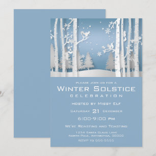 Invitación Bosque de invierno de Papercut y ardillas