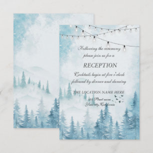 Invitación Bosque de Invierno,Luces de Cadena, Recepción de B