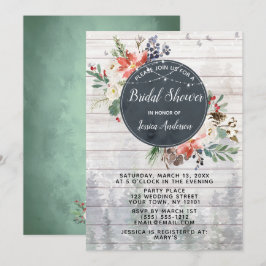 Invitación Bosque de invierno ruso enciende ducha de novia fl