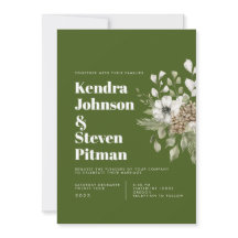 Bosque de invierno verde y blanco Bouquet Boda mod