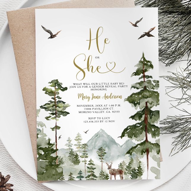 Invitación Bosque de Invierno Woodland revelan su género (Subido por el creador)