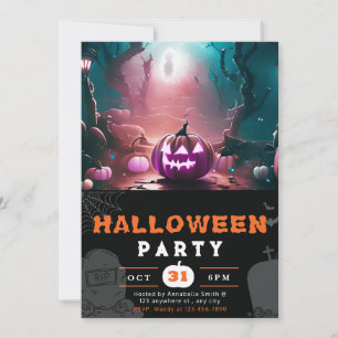 Invitación Bosque de Jack-O' Lantern espeluznante Halloween