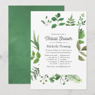 Invitación Bosque de leña Vegetación virtual Baby Shower